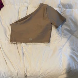 Alo one shoulder crop top
